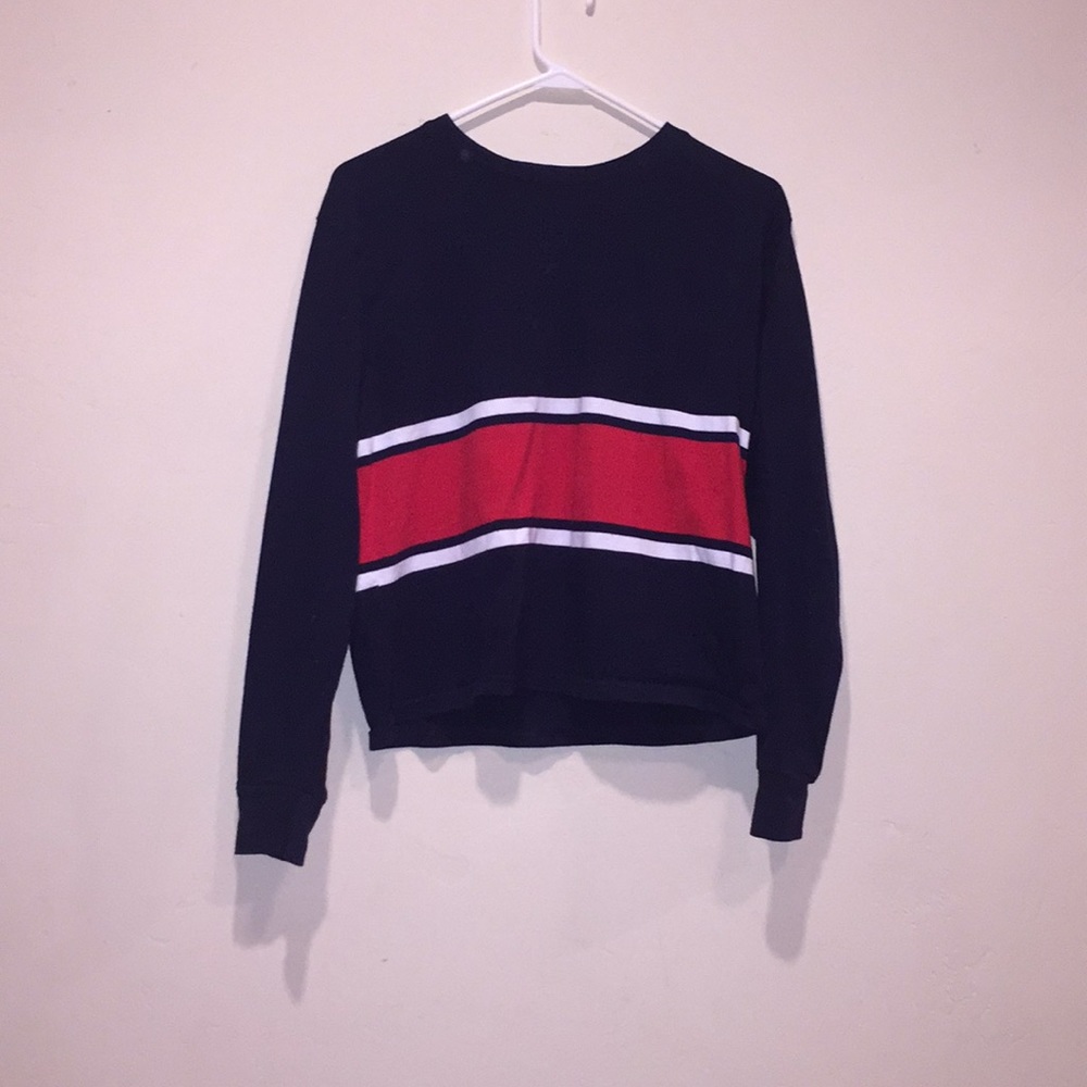 Red white and blue long sleeve tee